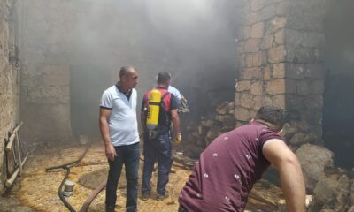 Kereste deposundaki yangın korku dolu anlara neden oldu