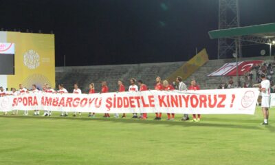 Kıbrıs’ta şöhretler maçında dünyaya mesaj: “Sporda ambargoya hayır”