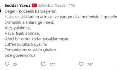 Kocaeli’de ormanlık alanlara girmek yasaklandı