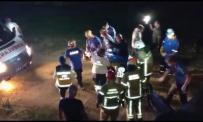 Kontrolden çıkan otomobil panelvana çarpıp su kanalına uçtu : 3’ü ağır 5 yaralı