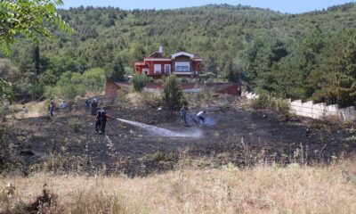 Konya’da çıkan yangın ormana sıçramadan söndürüldü