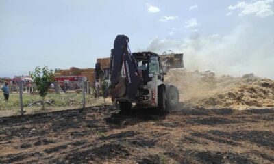 Konya’da ekin ve saman balyası yangını