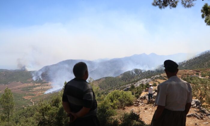 Köylerinin yanışını tepeden çaresizce izliyorlar