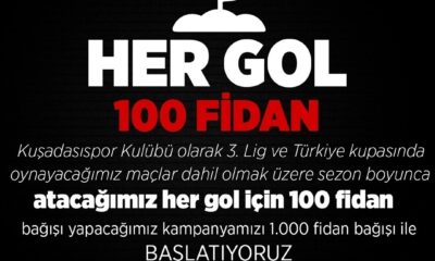 Kuşadasıspor her gole 100 fidan bağışlayacak
