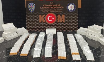 Kütahya’da bir araçta 6 bin adet makaron ele geçirildi