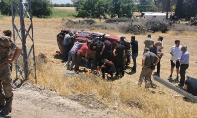 Malatya’da kontrolden çıkan araç devrildi: 5 yaralı
