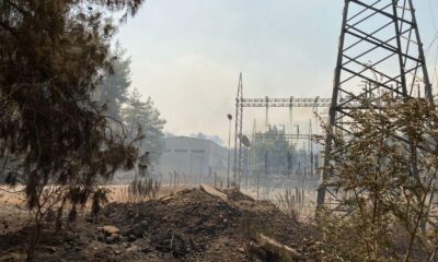 Manavgat’ta çıkan yangın elektrik santrali yakınlarına kadar geldi