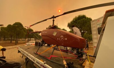 Manavgat’taki yangın insansız helikopter ile gözlenecek