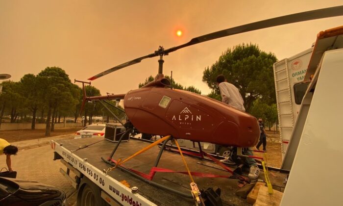 Manavgat’taki yangın insansız helikopter ile gözlenecek