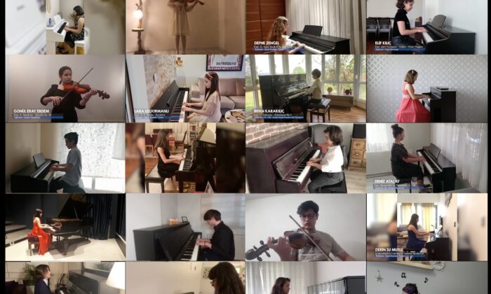 Minik müzisyenlerden çevrimiçi konser