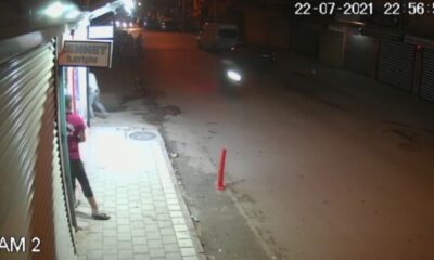 Motosikletli magandalar kadın ve çocukları korkuttu