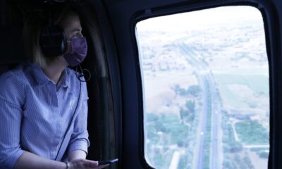 Nevşehir’de helikopterle trafik denetimi
