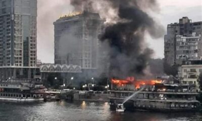 Nil Nehri’nde gemi alev alev yandı