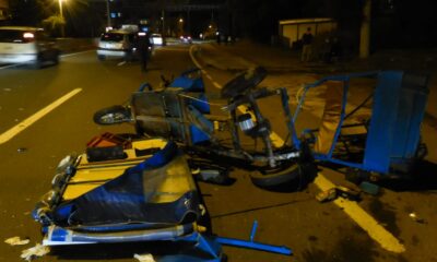 Otomobil ile çarpışan kasalı motosiklet sürücüsü ağır yaralandı