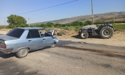 Otomobil ile traktör çarpıştı: 1 yaralı
