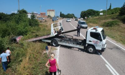 Otomobil şarampole yuvarlandı: 1 yaralı