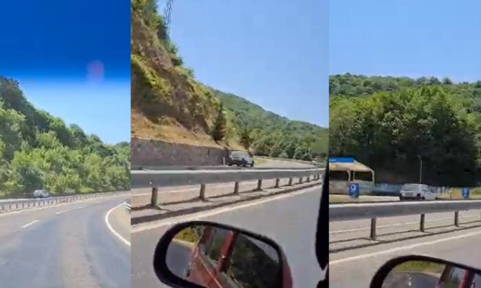 Otomobili ile ters şeritte ilerleyen sürücü tehlike saçtı