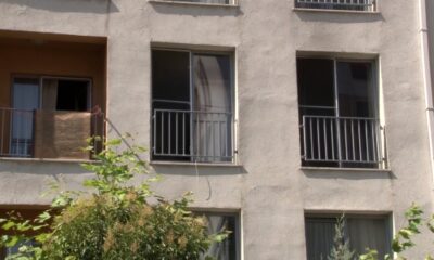 (ÖZEL) Başakşehir’de sitede nargile devrildi, yangın çıktı