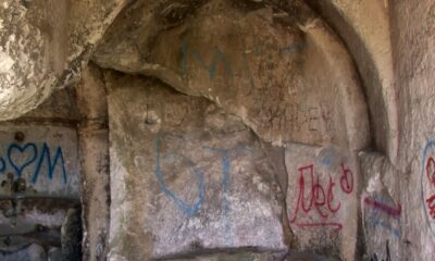 (ÖZEL) Harabeye dönen İnceğiz Mağarası havadan drone ile görüntülendi