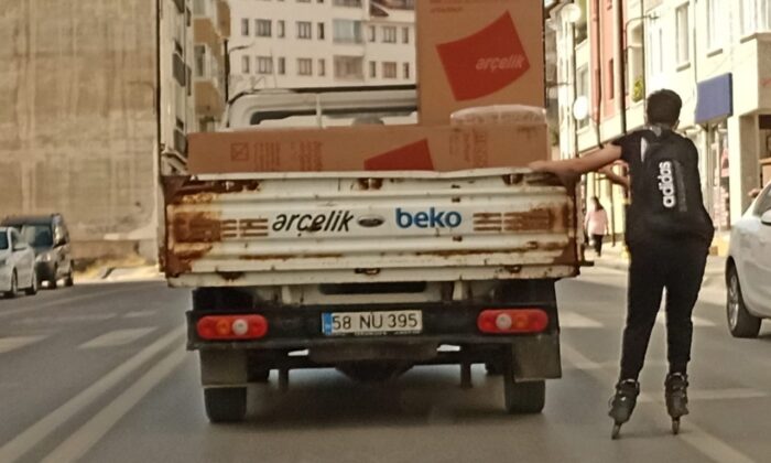 Patenli gencin tehlikeli yolculuğu kamerada