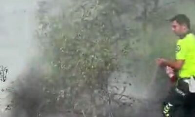 Polisler yangını büyümeden söndürdü