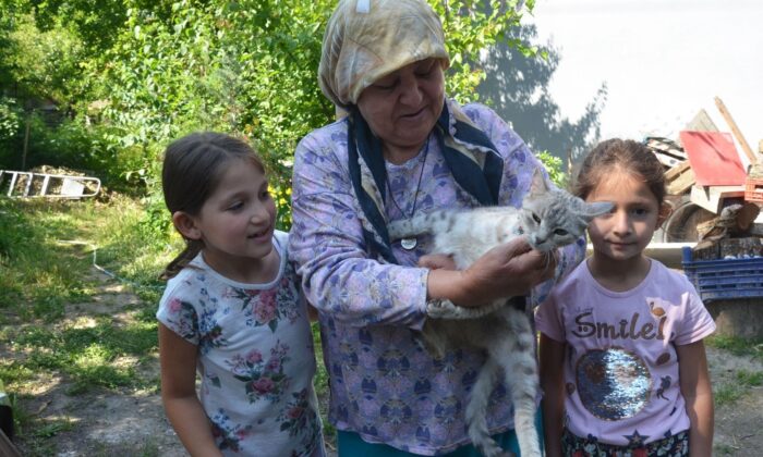 Sağlığına kavuşan kedisini kucağına alınca dünyalar onun oldu