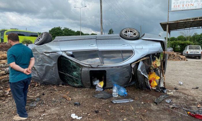 Samsun’da otomobil takla attı: 1 yaralı