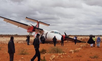 Somali’de yolcu uçağı toprak zemine iniş yaptı