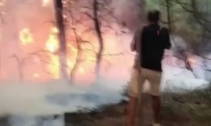 Tatile giden Adanalı gençler, yangına müdahale etti