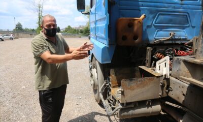 Tırının aküleri çalınmasın diye özel kapak yaptırdı, hırsızlar kapağı bile çaldı