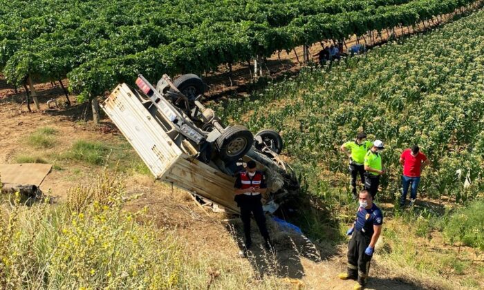 Tütün tarlasına uçan araçtaki kadın öldü, eşi ağır yaralandı