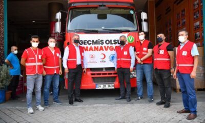 Tuzla’dan Manavgat’a yardım tırları ve su tankerleri yola çıktı