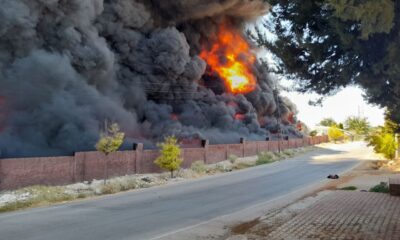Yalıtım malzemeleri bulunan depoda yangın
