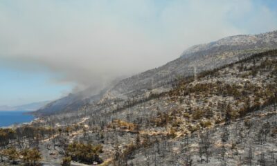 Yanan bölgeler drone ile havadan görüntülendi