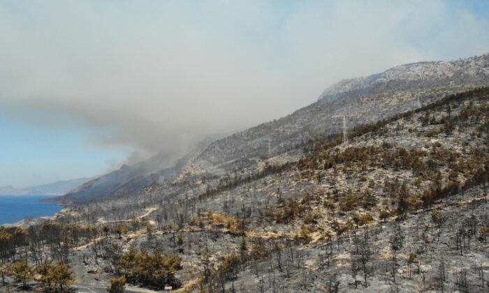 Yanan bölgeler drone ile havadan görüntülendi