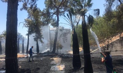 Yangın beş yıldızlı otele sıçramadan söndürüldü