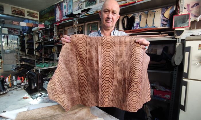 Yılan derisinden yapılan ayakkabılar 4 bin liraya alıcı buluyor