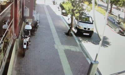 Yolun karşısına geçmeye çalışan yaşlı adamın ölümden döndüğü anlar