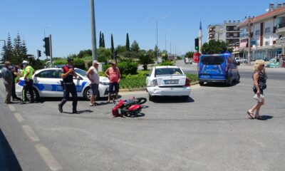 Zincirleme kazada motosiklet sürücüsü ölümden döndü