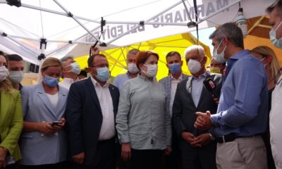 İYİ Parti Genel Başkanı Akşener orman yangınının sürdüğü Marmaris’te