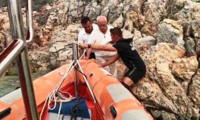 Kayalıklara sığınan yaşlı adamı, Sahil Güvenlik kurtardı