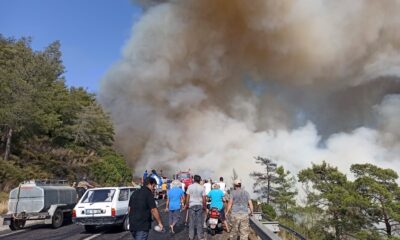 Marmaris’te alevlerle savaşta inanılmaz görüntüler