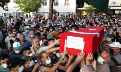 Yangın şehidine acı veda