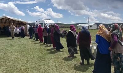 Yaylada metrelerce uzunlukta aşı kuyruğu