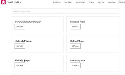 Şekilli Nick Nasıl Yazılır ?